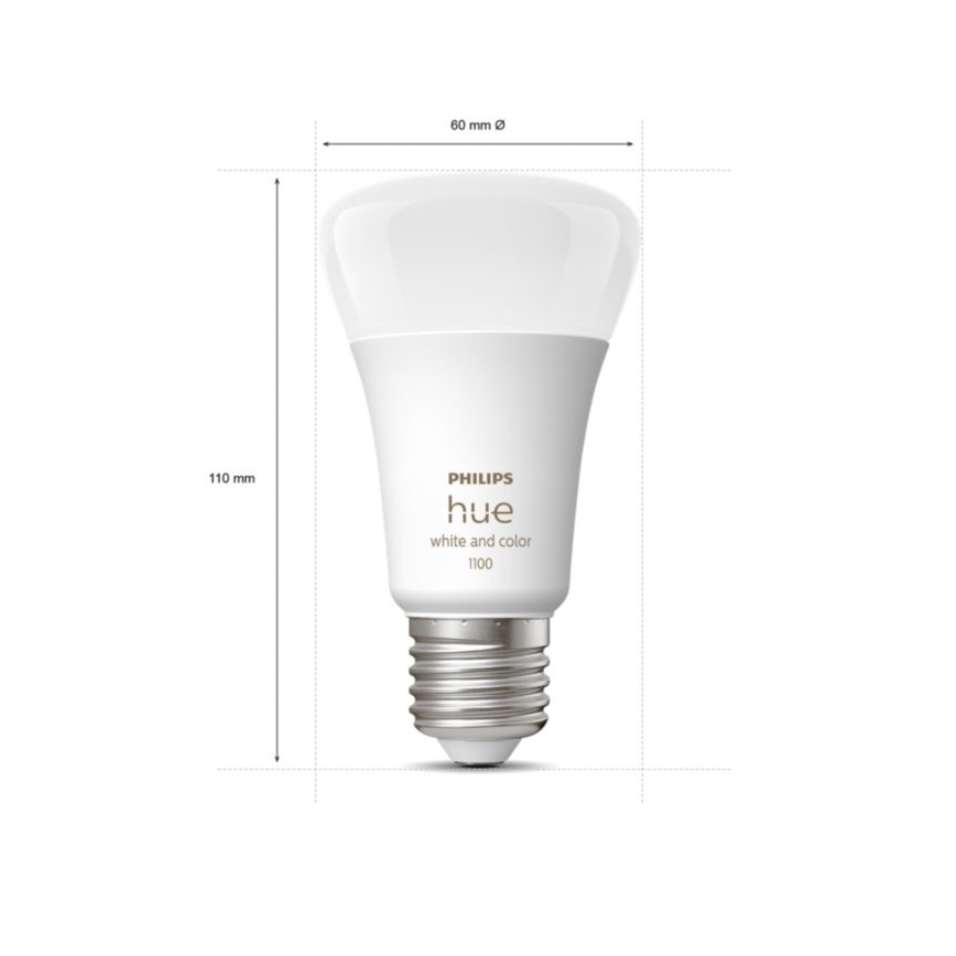 Startpakke Philips Hue WHITE AND COLOR AMBIANCE 2xE27/9W/230V 2000-6500K + Hue Bridge
