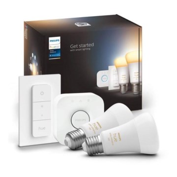 Philips Hue White Ambiance startpakke 2xE27/8W/230V + Hue Bridge og Dimmer Switch