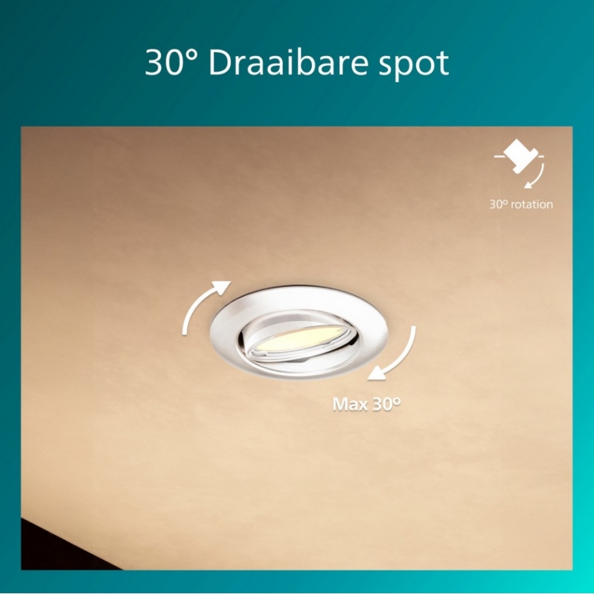 Philips - Indbygningsspot PERIDOT 1xGU10/7W/230V hvid