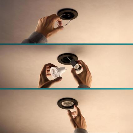 Philips - Indbygningsspot PERIDOT 1xGU10/7W/230V sort