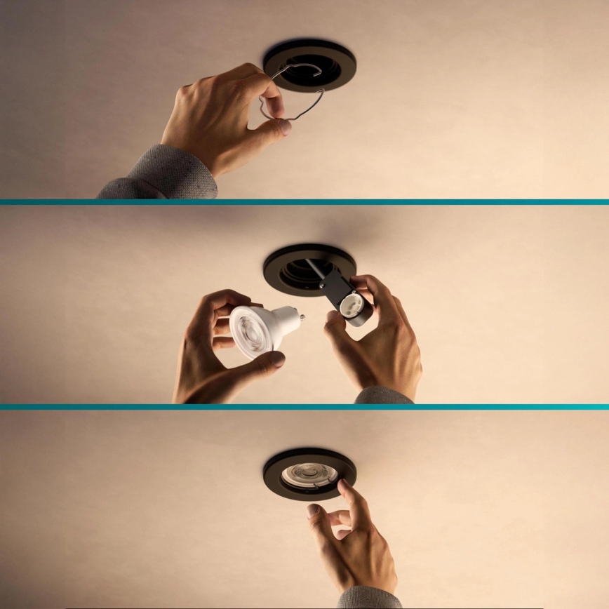 Philips - Indbygningsspot PERIDOT 1xGU10/7W/230V sort