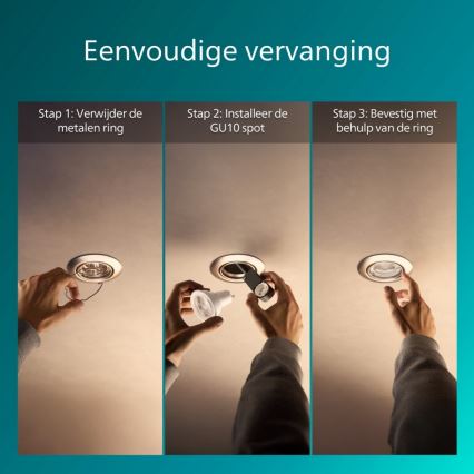 Philips - Indbygningsspot PERIDOT 1xGU10/7W/230V sølv