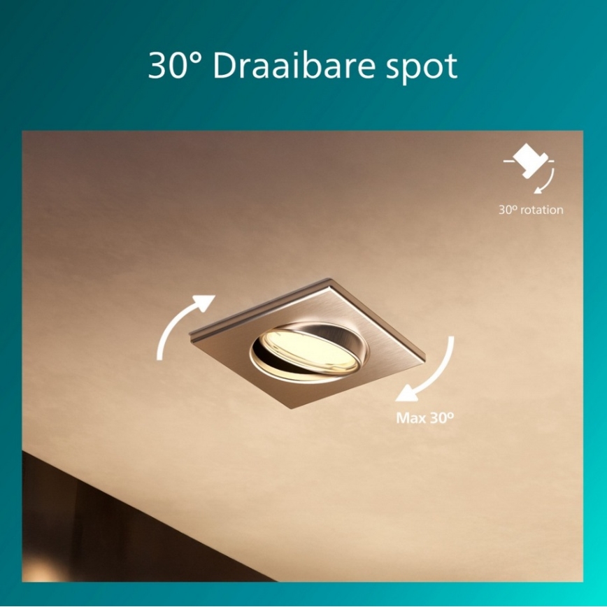 Philips - Indbygningsspot PERIDOT 1xGU10/7W/230V sølv