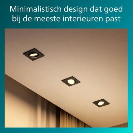 Philips - Indfældet loftspot PERIDOT 1xGU10/7W/230V sort