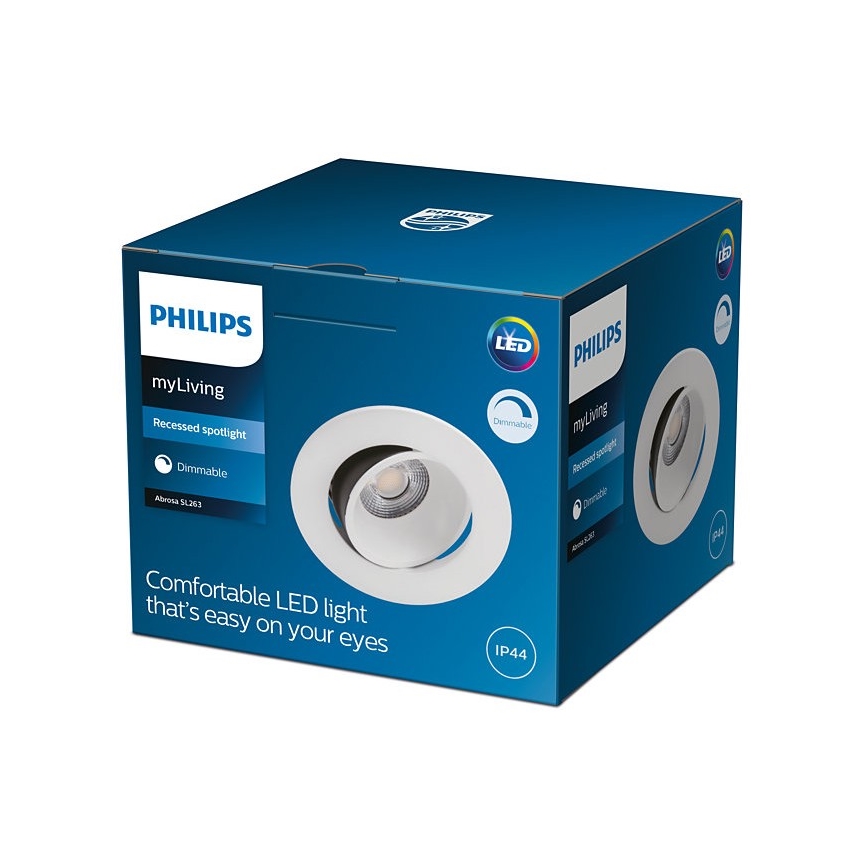 Philips - LED indbygningsspot til badeværelse dæmpbart ABROSA 1xLED/9W/230V IP44