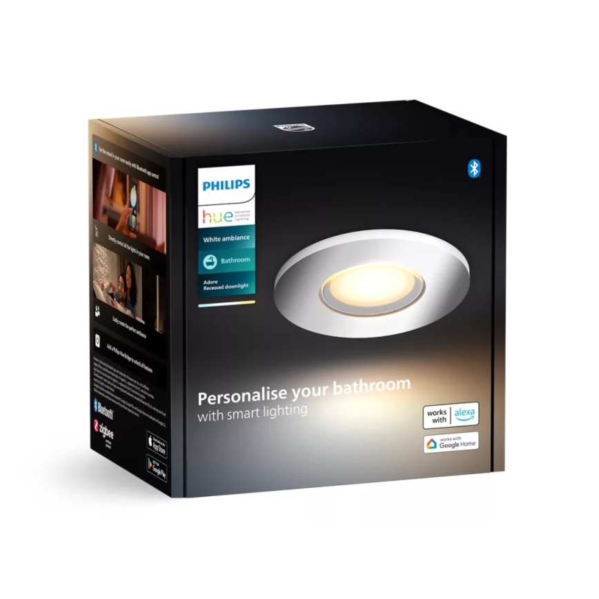 Philips - LED indbygningslampe til badeværelse dæmpbar Hue ADORE BATHROOM 1xGU10/4,2W/230V 2200-6500K IP44