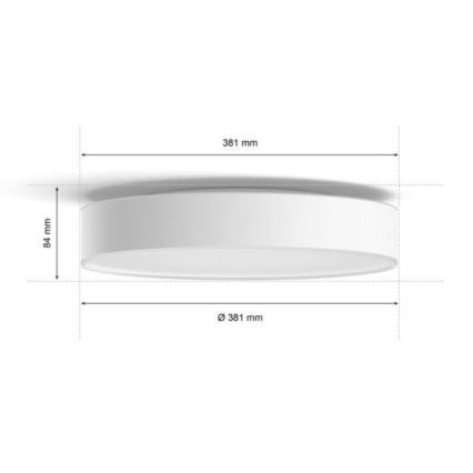 Philips - LED badeværelseslampe dæmpbar Hue DEVERE LED/19,2W/230V IP44 diam. 381 mm 2200-6500K + fjernbetjening