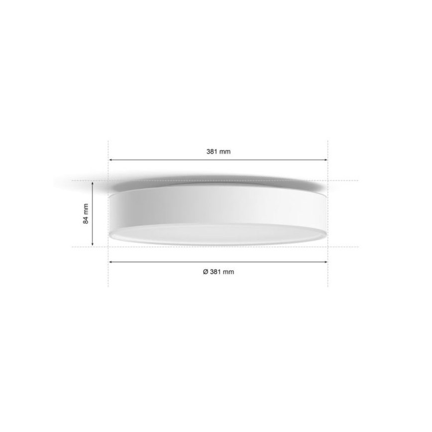 Philips - LED badeværelseslampe dæmpbar Hue DEVERE LED/19,2W/230V IP44 diam. 381 mm 2200-6500K + fjernbetjening