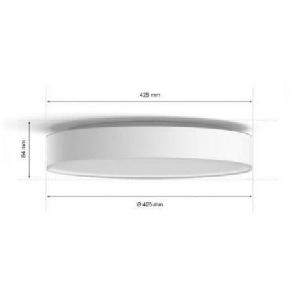 Philips - LED badeværelseslampe dæmpbar Hue DEVERE LED/33,5W/230V IP44 diam. 425 mm 2200-6500K + fjernbetjening
