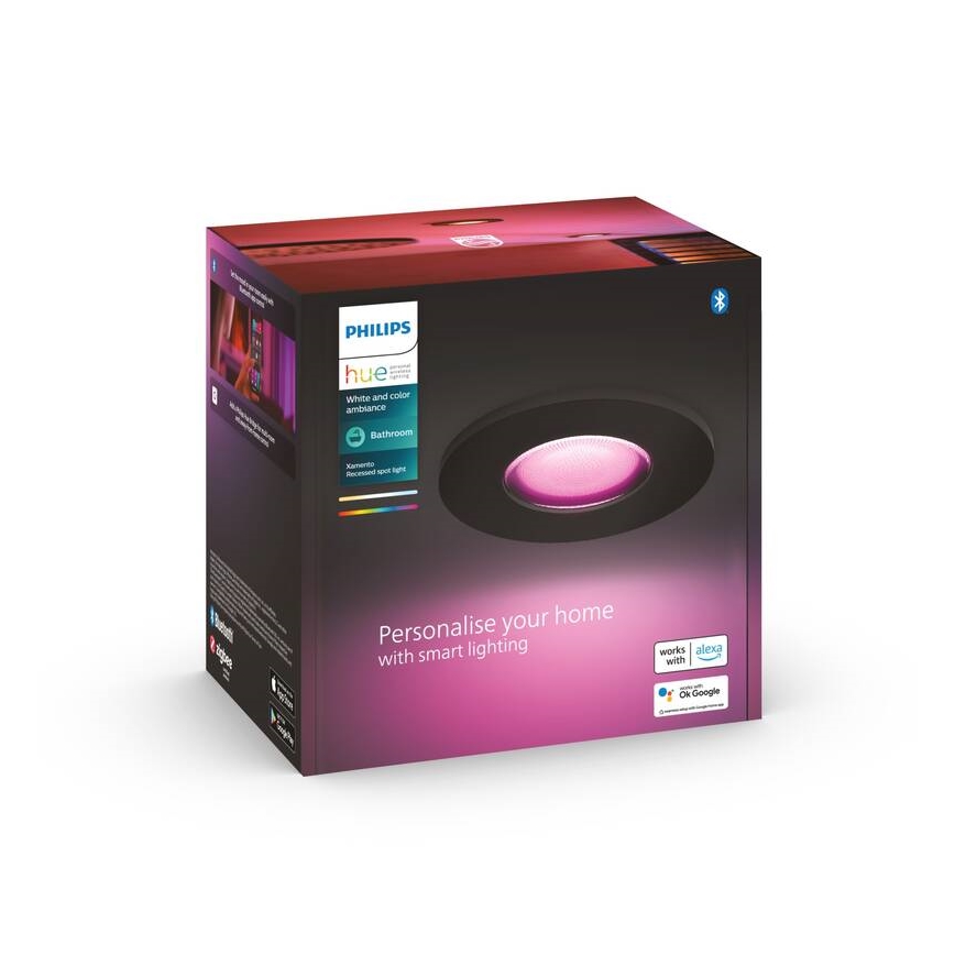 Philips - LED indbygningsspot dæmpbart RGBW-farver Hue XAMENTO GU10/5,7W/230V IP44 2200-6500K