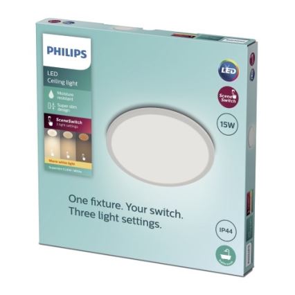 Philips - LED loftlampe til badeværelse dæmpbar SCENE SWITCH LED/15W/230V IP44 2700K