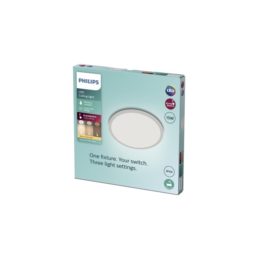 Philips - LED loftlampe til badeværelse dæmpbar SCENE SWITCH LED/15W/230V IP44 2700K