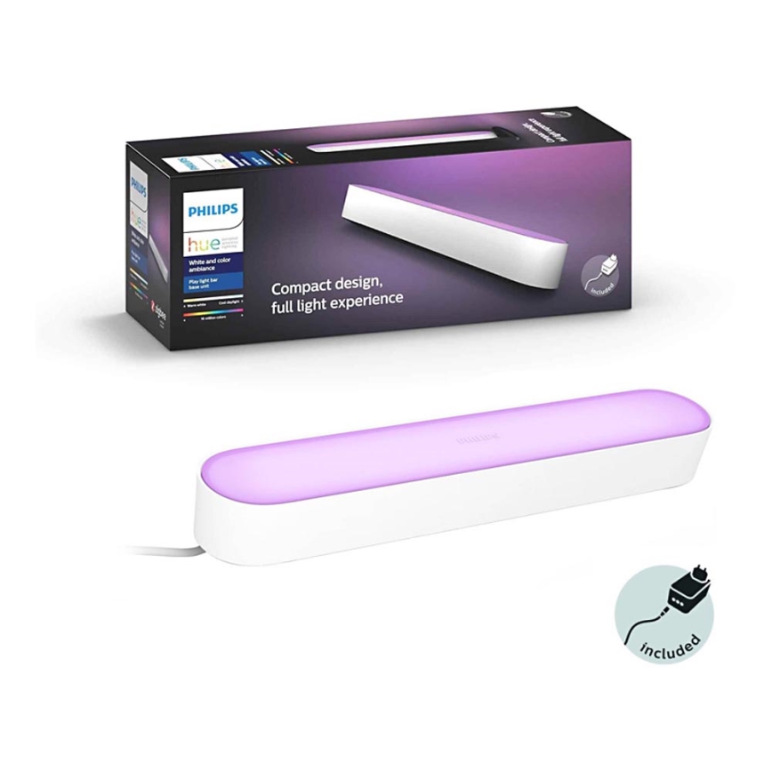 Philips - LED bordlampe dæmpbar RGB Hue PLAY SINGLE PACK White And Color Ambiance LED/6W/230V hvid