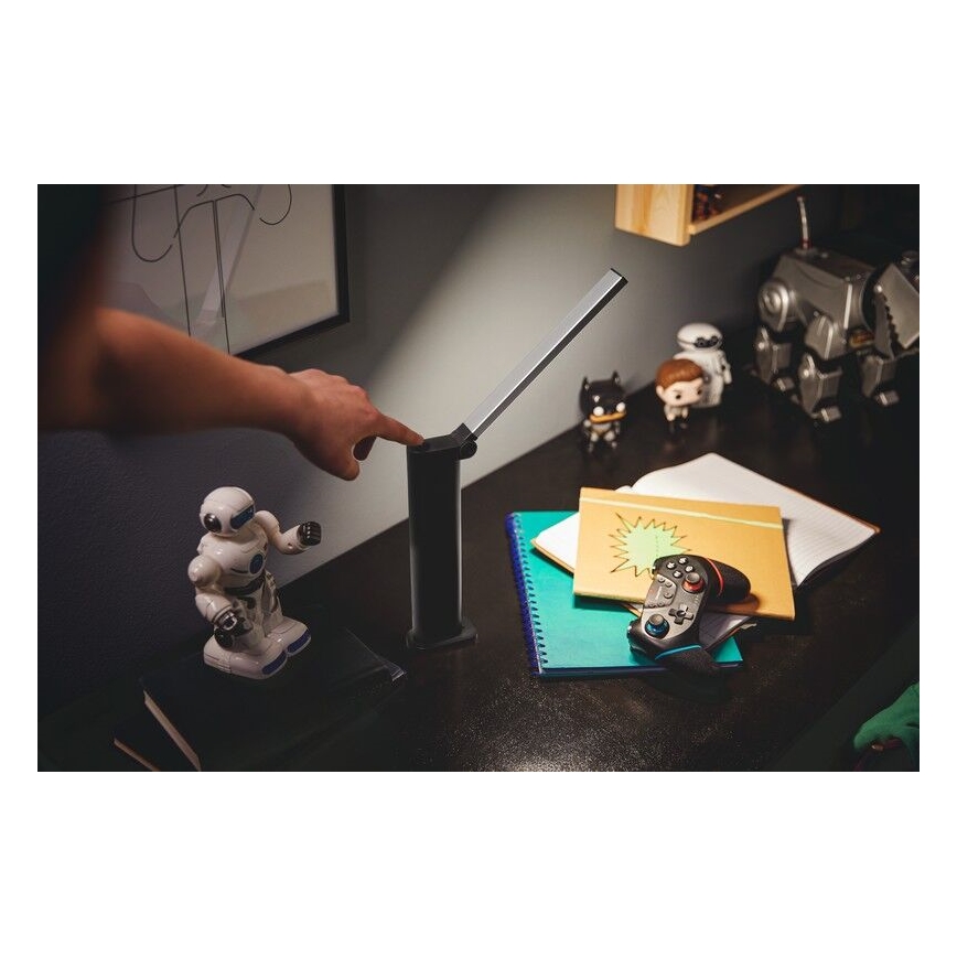 Philips - LED bordlampe m. touch-funktion dæmpbar AMBER LED/5W/5V sort