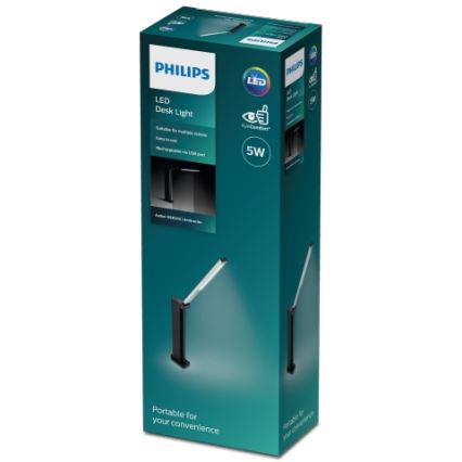 Philips - LED bordlampe m. touch-funktion dæmpbar AMBER LED/5W/5V sort