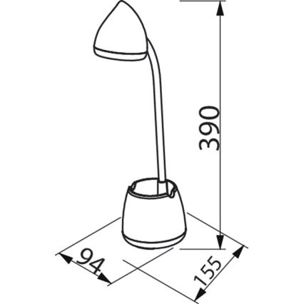 Philips - LED bordlampe m. touch-funktion dæmpbar HAT LED/4,5W/5V 3000/4000/5700K CRI 90