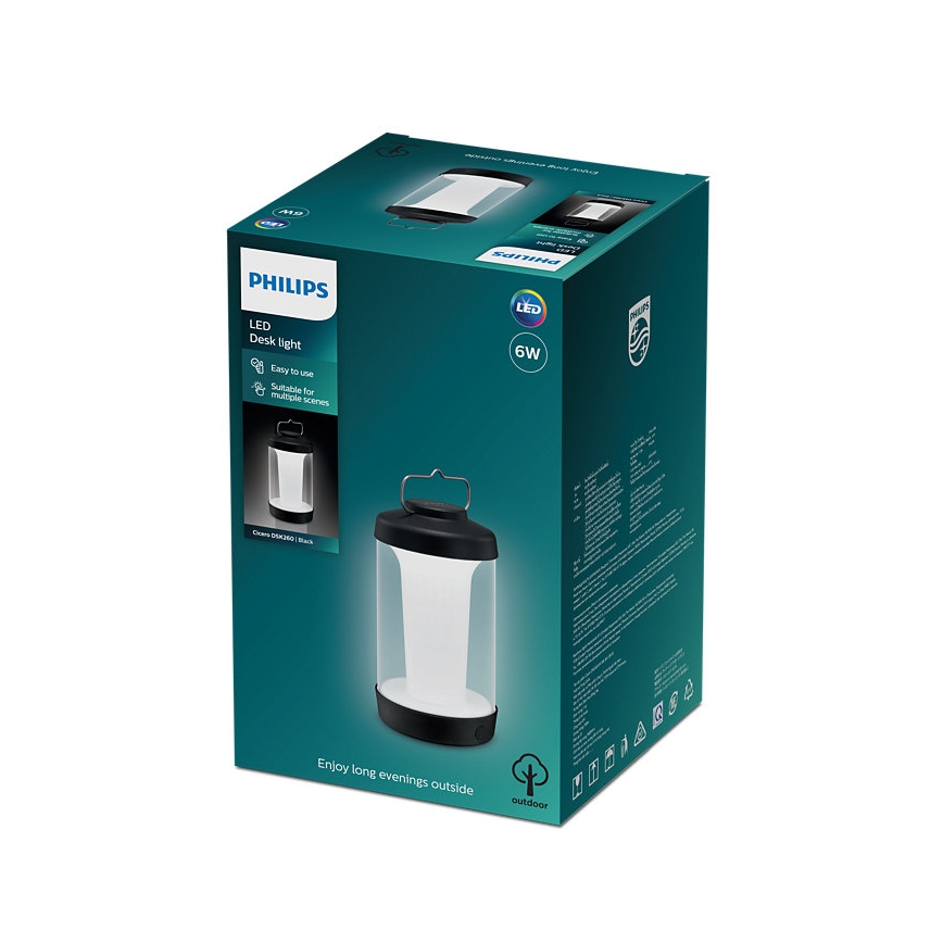 Philips - LED Dæmpbar bærbar lampe CICERO LED/6W/5V 4000 mAh IP54
