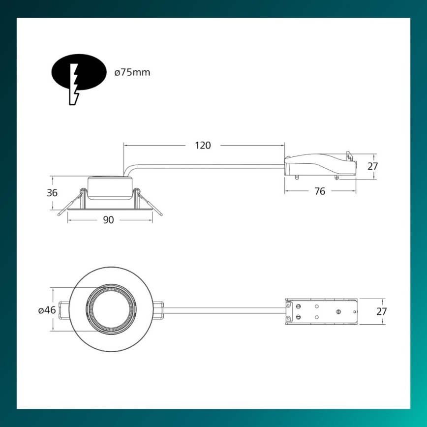 Philips - dæmpbar LED-indbygningsspot CILANTRO LED/5W/230V 2700K sort