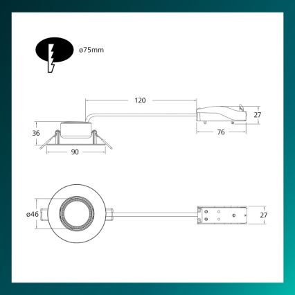 Philips - LED-dæmpbar indbygningsspot CILANTRO LED/5W/230V 4000K sort
