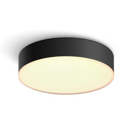 Philips - Dæmpbar Hue LED-loftlampe 9,6W/230V 2200–6500K Ø 261 mm sort + fjernbetjening