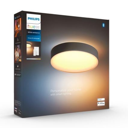 Philips - Dæmpbar Hue LED-loftlampe/19,2 W/230 V 2200–6500 K Ø 381 mm sort + fjernbetjening