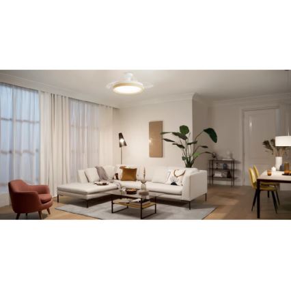 Philips - Dæmpbar LED-loftlampe med ventilator BLISS LED/35W/230V brun + fjernbetjening