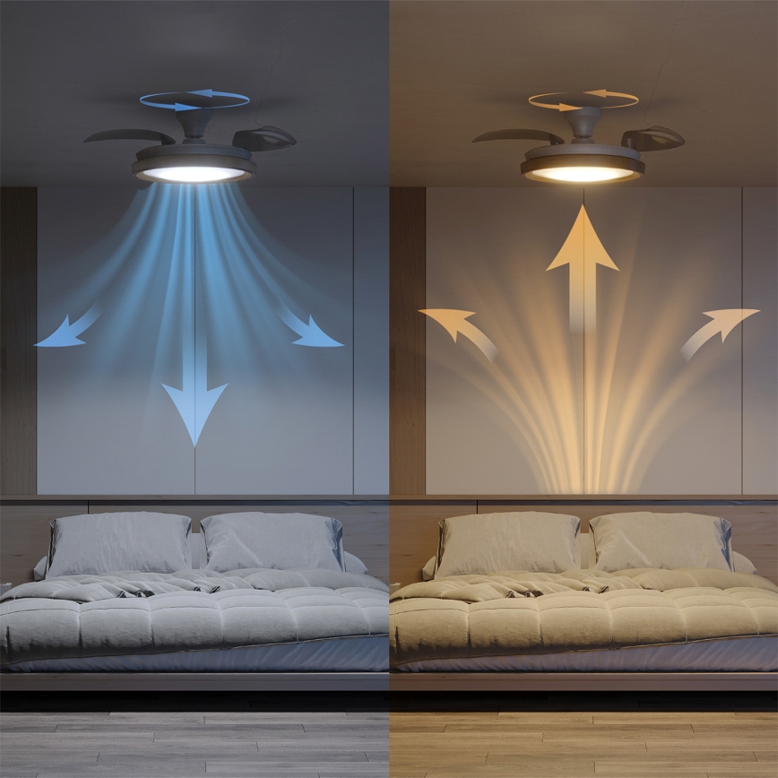 Philips - Dæmpbar LED-loftlampe med ventilator BLISS LED/35W/230V brun + fjernbetjening