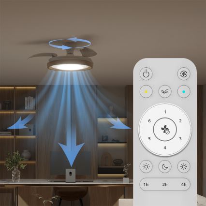 Philips - Dæmpbar LED-loftlampe med ventilator BLISS LED/35W/230V brun + fjernbetjening