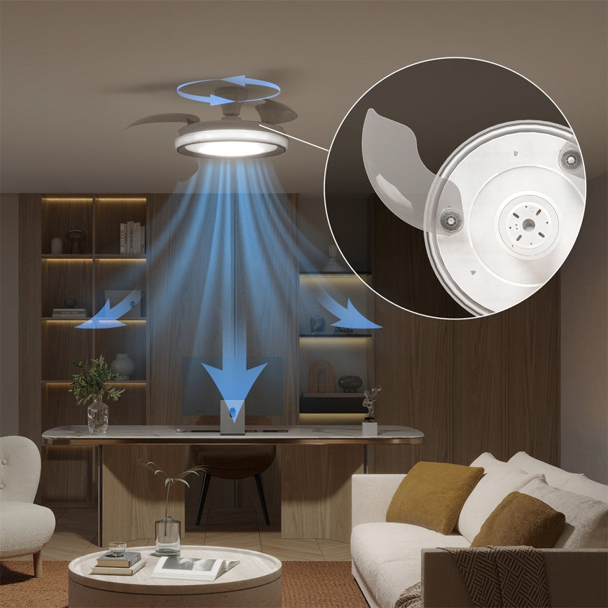 Philips - LED dæmpbar loftlampe med ventilator BLISS LED/35W/230V hvid + fjernbetjening