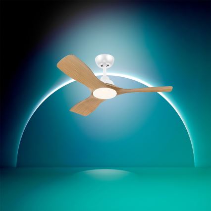 Philips - dæmpbar LED-loftventilator OLAS LED/24W/230V Ø 106 cm hvid/brun + fjernbetjening