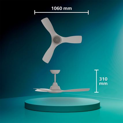 Philips - LED dæmpbar loftventilator OLAS LED/24W/230V Ø 106 cm hvid + fjernbetjening
