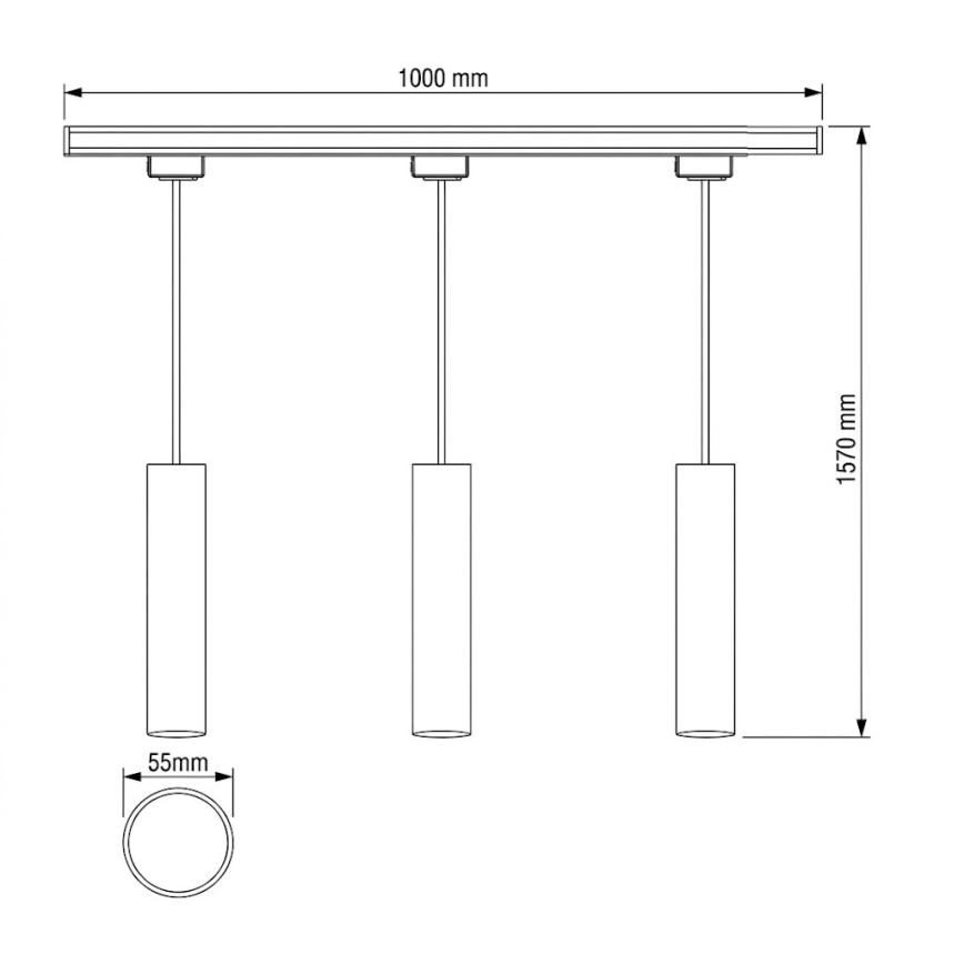 Philips - LED RGBW, dæmpbar pendel på wire til skinnesystemet EASYLINK HUE, 3xGU10/4,7 W/230 V, 2200–6500 K, 1 m, sort