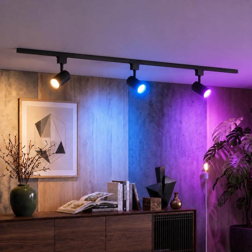Philips - LED RGBW dæmpbar spot til skinnesystemet EASYLINK HUE 3xGU10/4,7W/230V 2200-6500K 1m sort