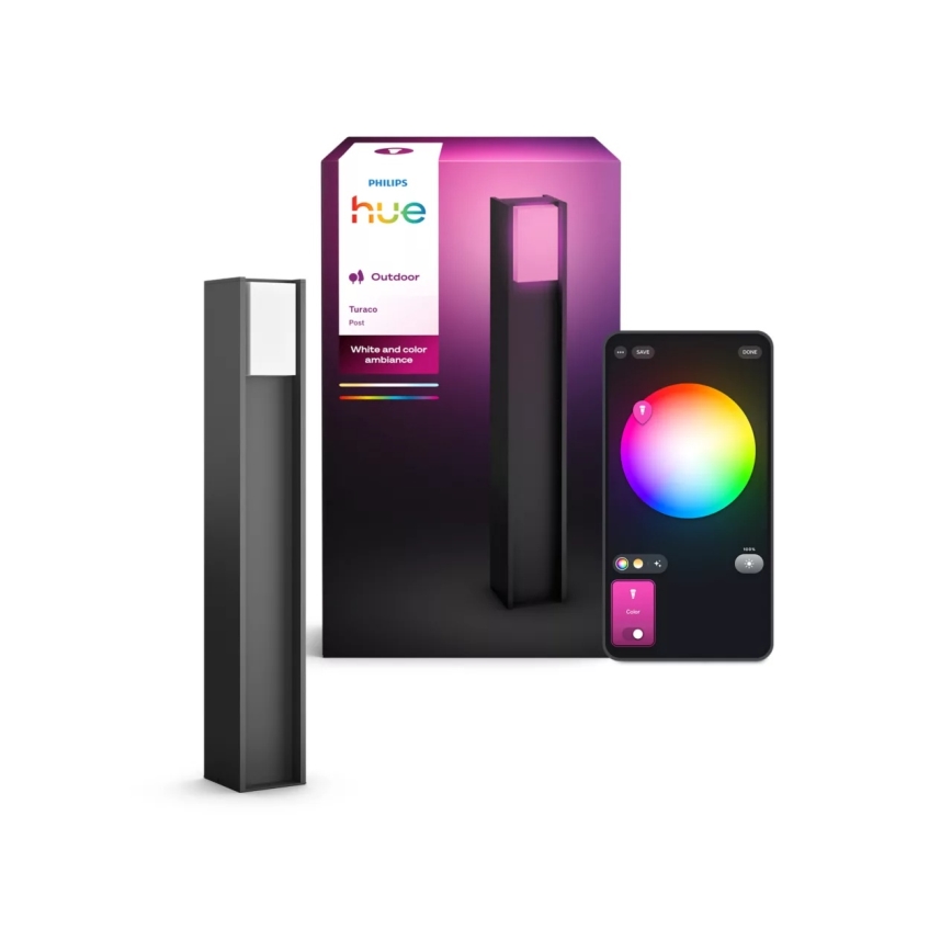 Philips - LED-dæmpbar udendørslampe Hue TURACO 1xE27/8,1W/230V 80 cm IP44