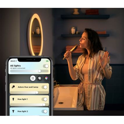 Philips - LED dæmpbart badeværelsesspejl Hue ADORE LED/27W/230V + fjernbetjening IP44