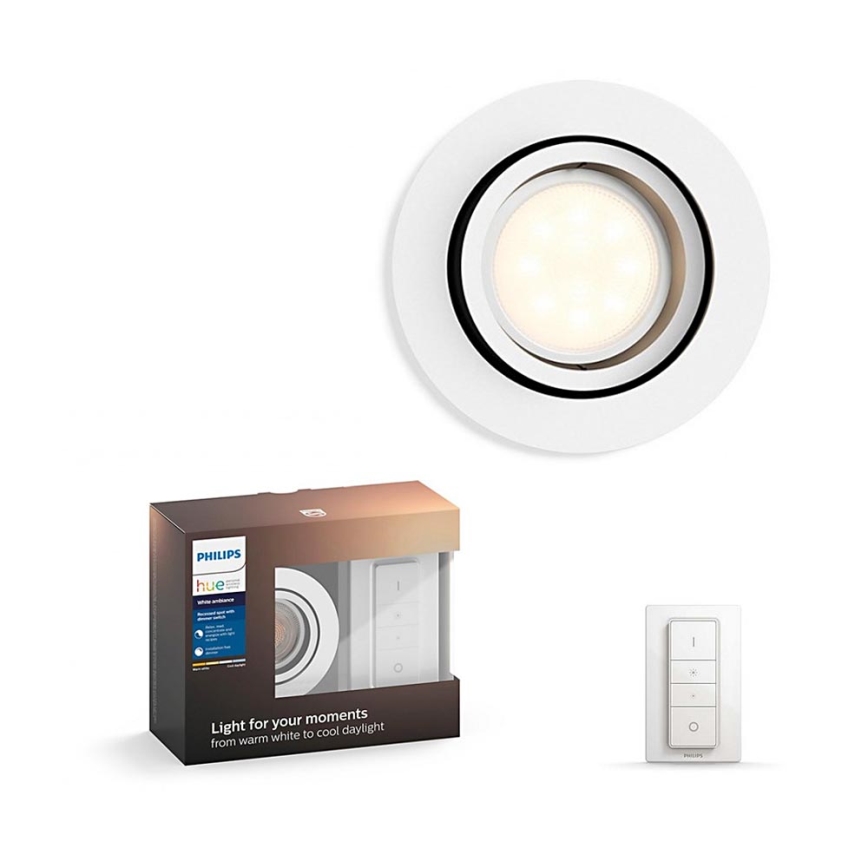 Philips - LED Dæmpbart Hue MILLISKIN armatur 1xGU10/5,5W/230V + fjernbetjening