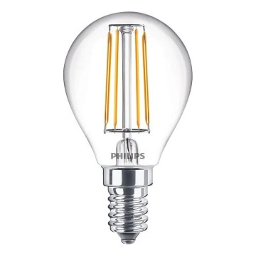 Philips LED-filamentpære E14/4,3W/230V 4000K