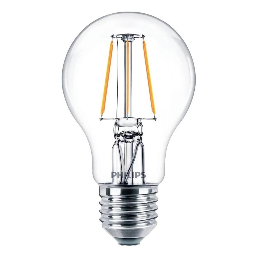 Philips LED-filamentpære E27/4,3W/230V 4000K