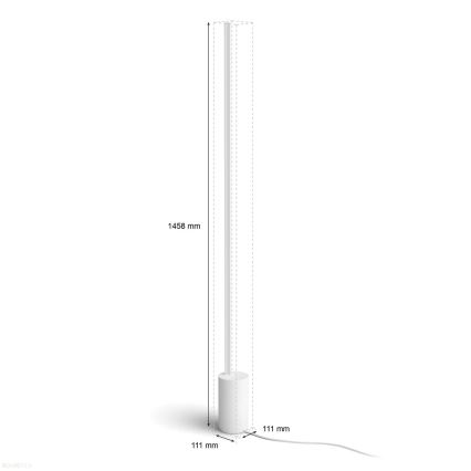 Philips - LED gulvlampe dæmpbar RGBW-farver Hue SIGNE LED/29W/230V 2000-6500K hvid