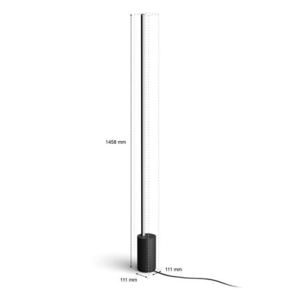 Philips - LED gulvlampe dæmpbar RGBW-farver Hue SIGNE LED/29W/230V 2000-6500K sort