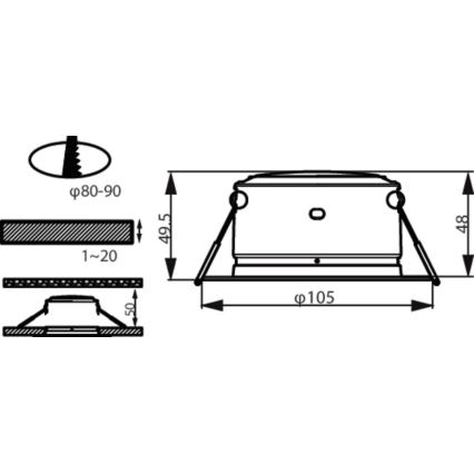 Philips - LED indbygningslampe LED/4,5W/230V 3000K