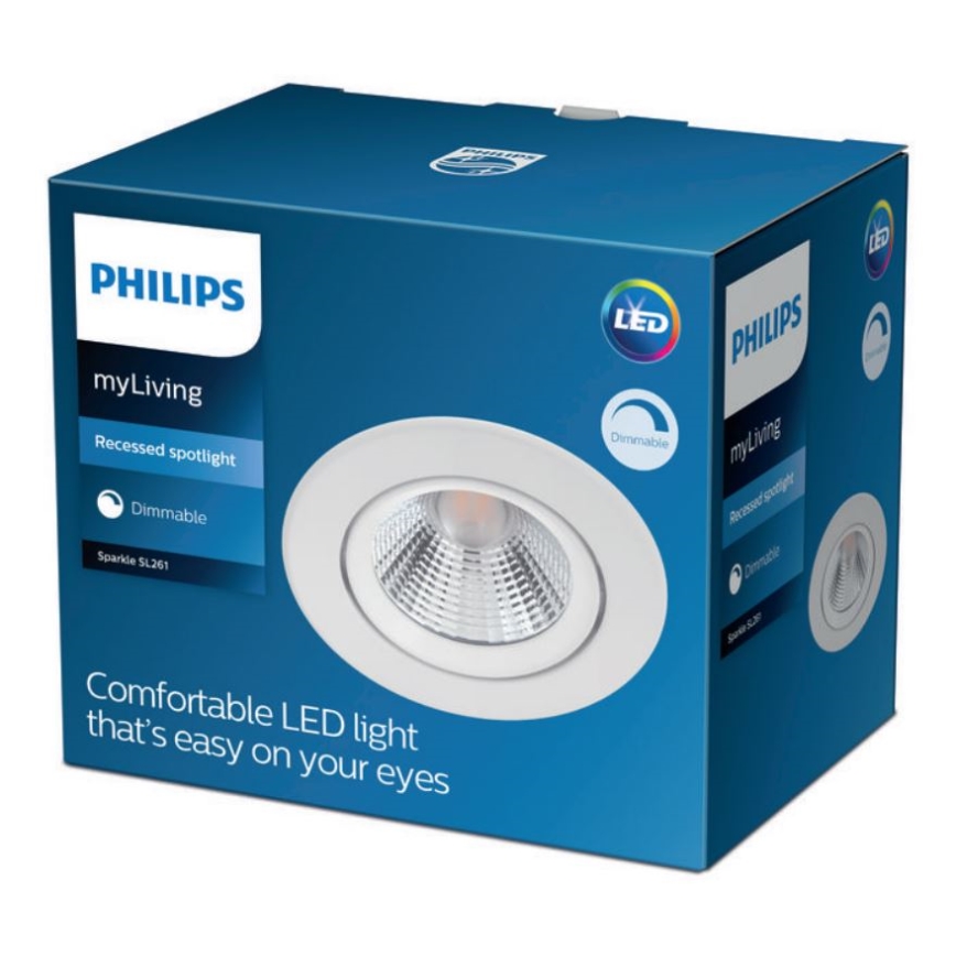 Philips - LED indbygningslampe dæmpbar SPARKLE LED/5,5W/230V hvid
