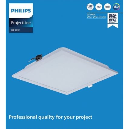 Philips - LED indbygningslampe PROJECTLINE LED/15W/230V 29,5x29,5 cm