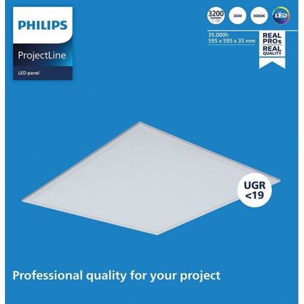 Philips - LED indbygningslampe PROJECTLINE LED/36W/230V 59,5x59,5 cm