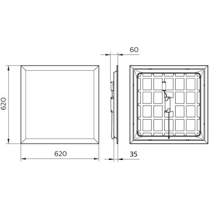 Philips - LED indbygningspanel PROJECTLINE LED/36W/230V 62x62 cm