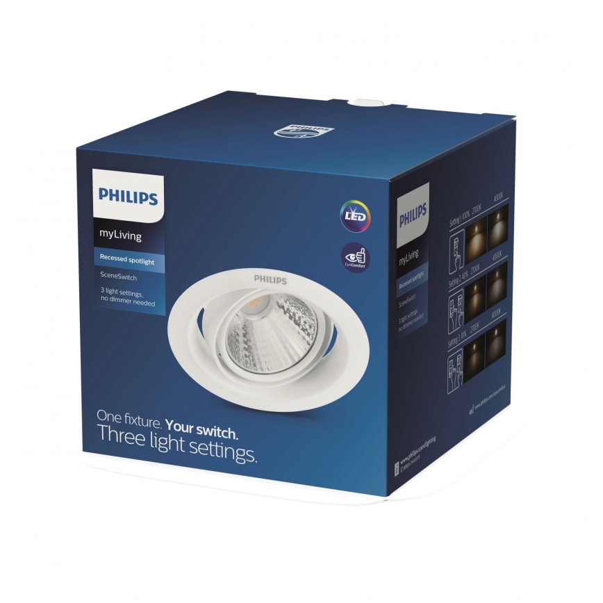 Philips - LED indbygningsspot LED/4,5W/230V 2700K