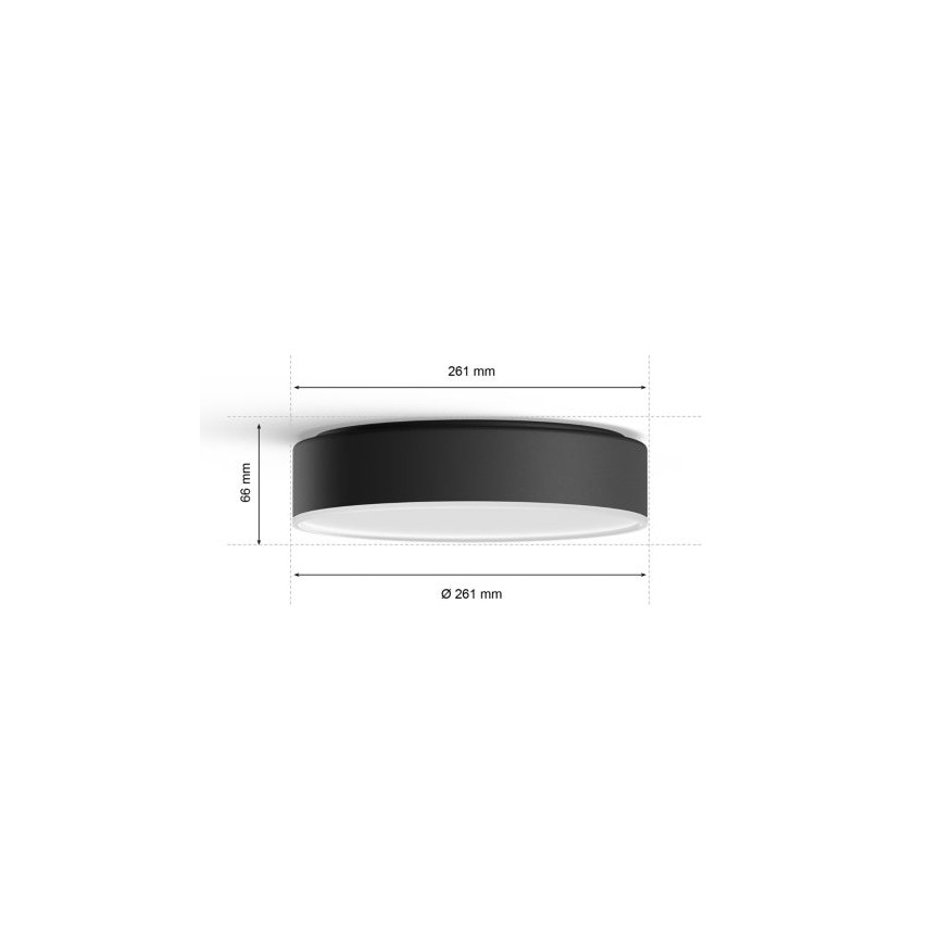 Philips - LED loftlampe dæmpbar Hue LED/9,6W/230V 2200-6500K diameter 261 mm sort + fjernbetjening