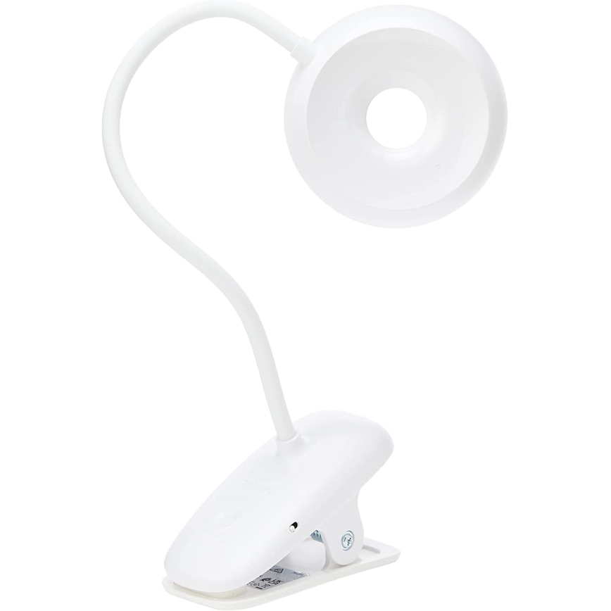 Philips - LED lampe med klemme dæmpbar DONUTCLIP LED/3W/5V 1200 mAh CRI 90 hvid