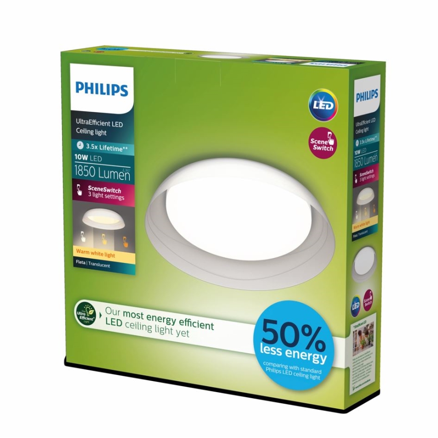 Philips - LED loftlampe dæmpbar FLETA SCENE SWITCH LED/10W/230V 2700K transparent