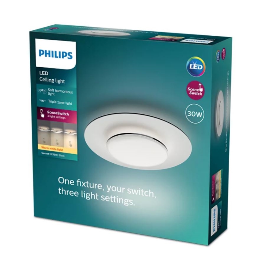 Philips- LED loftlampe dæmpbar SCENE SWITCH LED/30W/230V 2700K sort